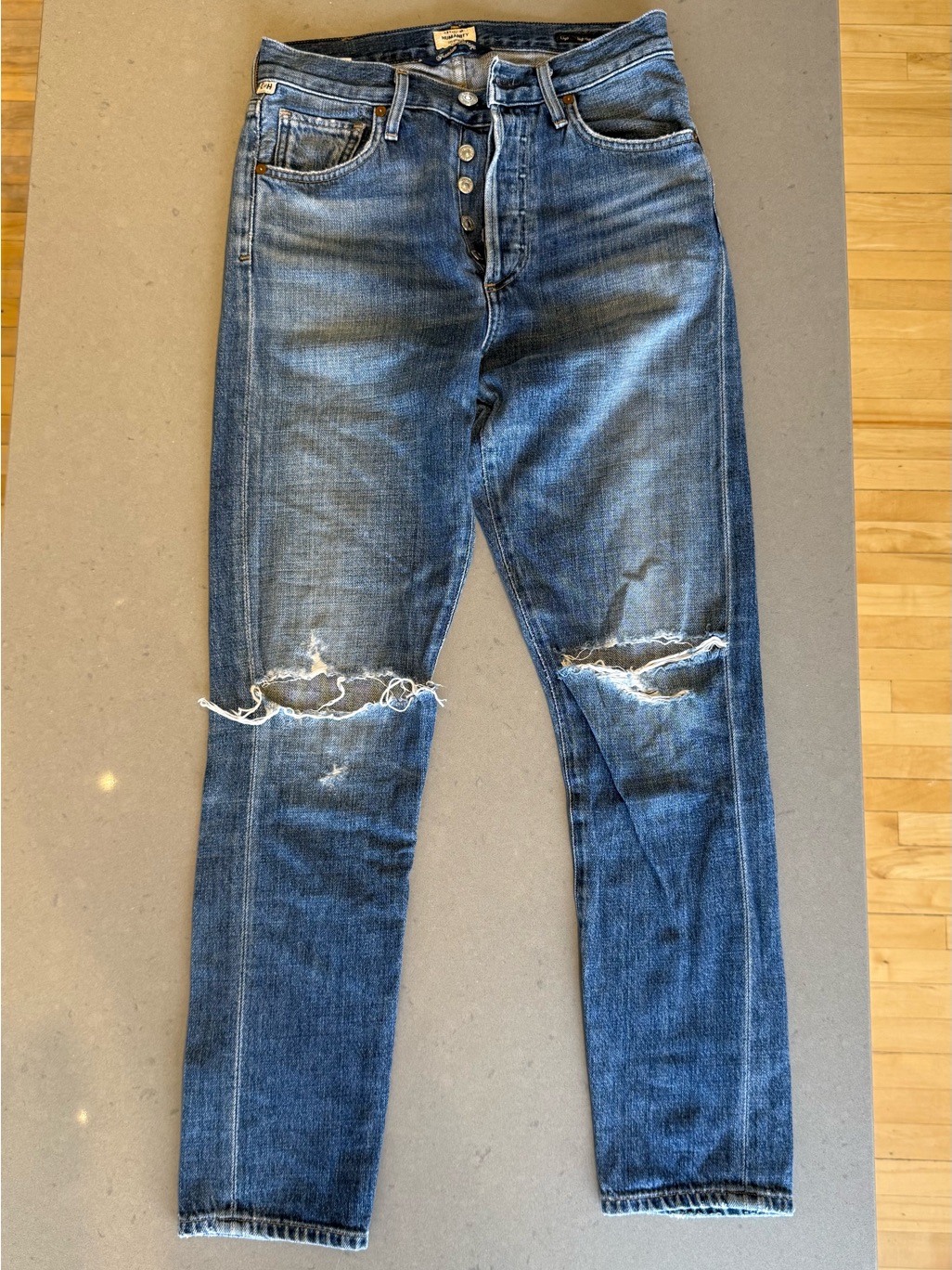 Citizens Of Humanity Liya High Rise Classic Fit Crop Jeans In Blue